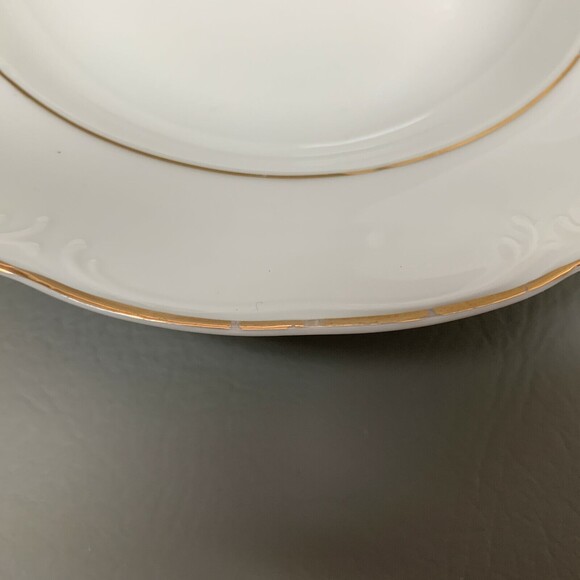 Royal Kent Collection Pasta Soup Bowls Poland White Gold Trim Rimmed Lot of 3 - Picture 7 of 8